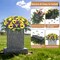Purple Artificial Sunflower Headstone Flower Saddle - Large Silk Cemetery Flowers for Graves - UV Resistant and Waterproof Memorial Arrangement - Windproof Secure Fit Outdoor Tombstone Decor